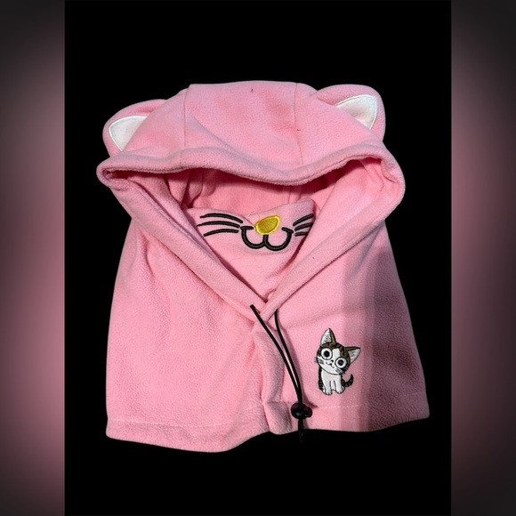 Child’s cat design balaclava drawstring pink great for young kids winter - Picture 1 of 3